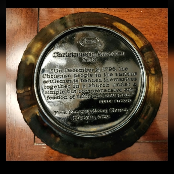 Vintage Fenton Carvinal Glass Christmas 1972 "The Two Horned Church" - Picture 4 of 8